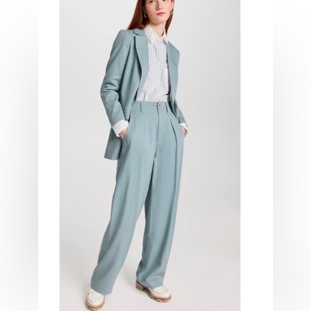 Madewell The Neale wide-leg trouser pants drapewave in overcast